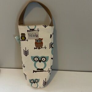Insulated wine bag, owls design